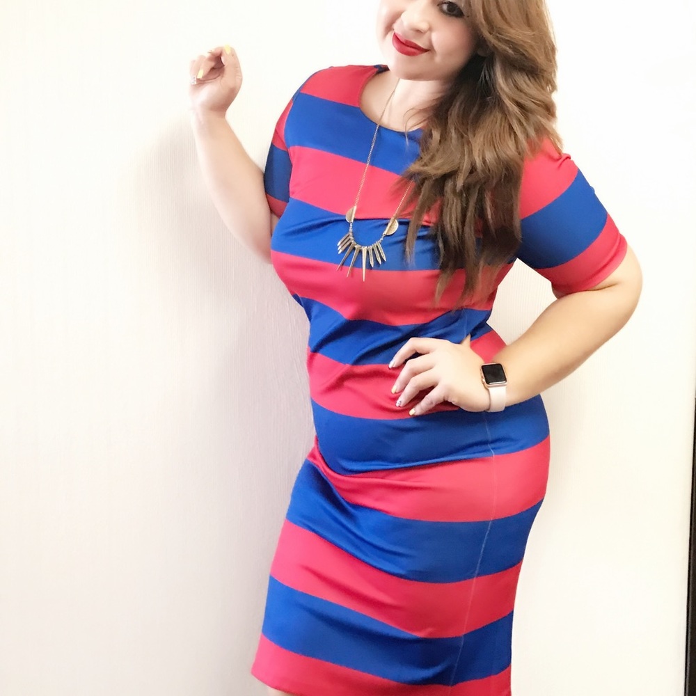 Red and blue dress